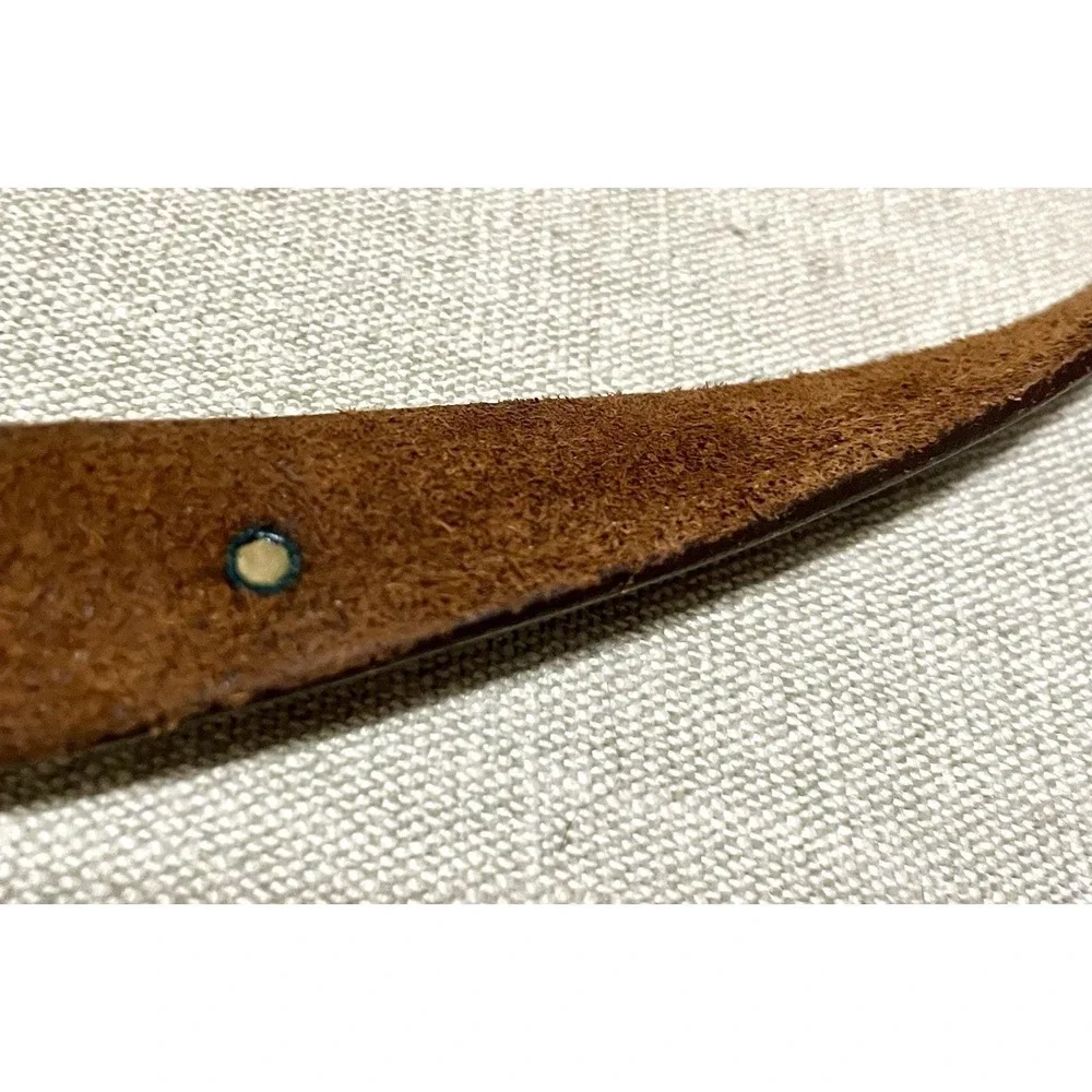 Brighton Sz 38 Buffalo Nickel Leather Belt Southwest Design Western Unisex Brown
